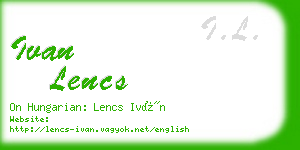 ivan lencs business card